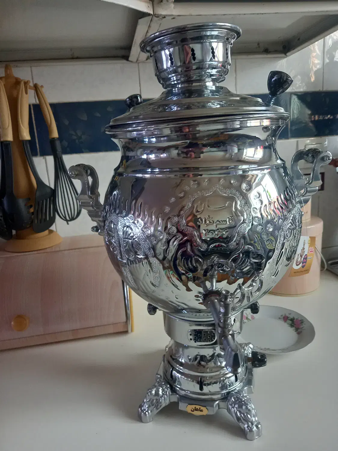 سماور ۱۵ لیتری ماهان بعلت بزرگ بودن|سماور، چایساز، قهوهساز|خوی, |دیوار