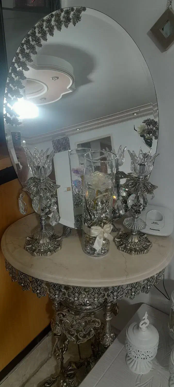 اینه و شمدان نقره ای سالم|آینه|تهران, وصفنارد|دیوار