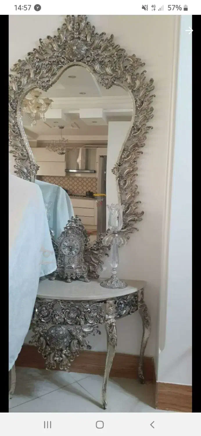 آینه و کنسول و ساعت|بوفه، ویترین، کنسول|ساری, |دیوار