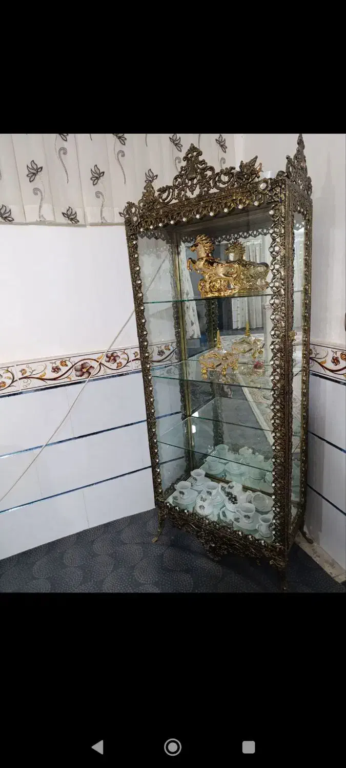 بوفه و میز آینه تمام برنج|بوفه، ویترین، کنسول|شال, |دیوار