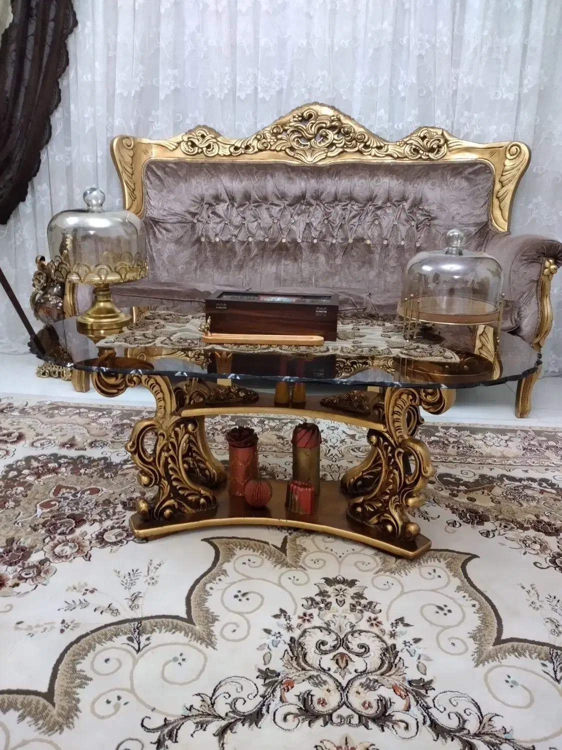 سرویس مبل استیل و آینه شمعدان و ساعت ایستاده|مبلمان خانگی و میز عسلی|فردیس, فردیس|دیوار