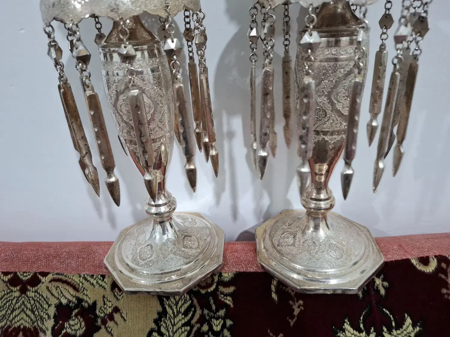 شمعدان نقره|کلکسیون اشیاء عتیقه|شراء, |دیوار