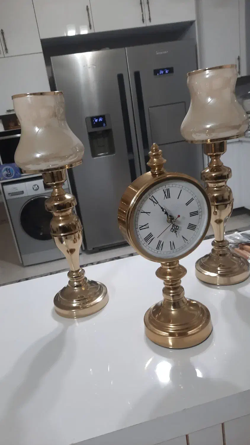 ساعت و شمعدون و چاقو دسته چوبی|ظروف سرو و پذیرایی|تربتحیدریه, حسنی بالا|دیوار