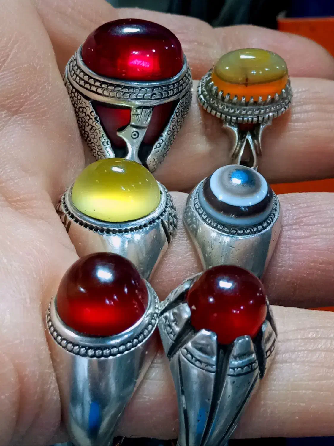 انگشتر عقیق یمنی تراشدار یاقوت رکابها ممی سعادت|جواهرات|اسلام‌شهر, شهرک مفیدی|دیوار