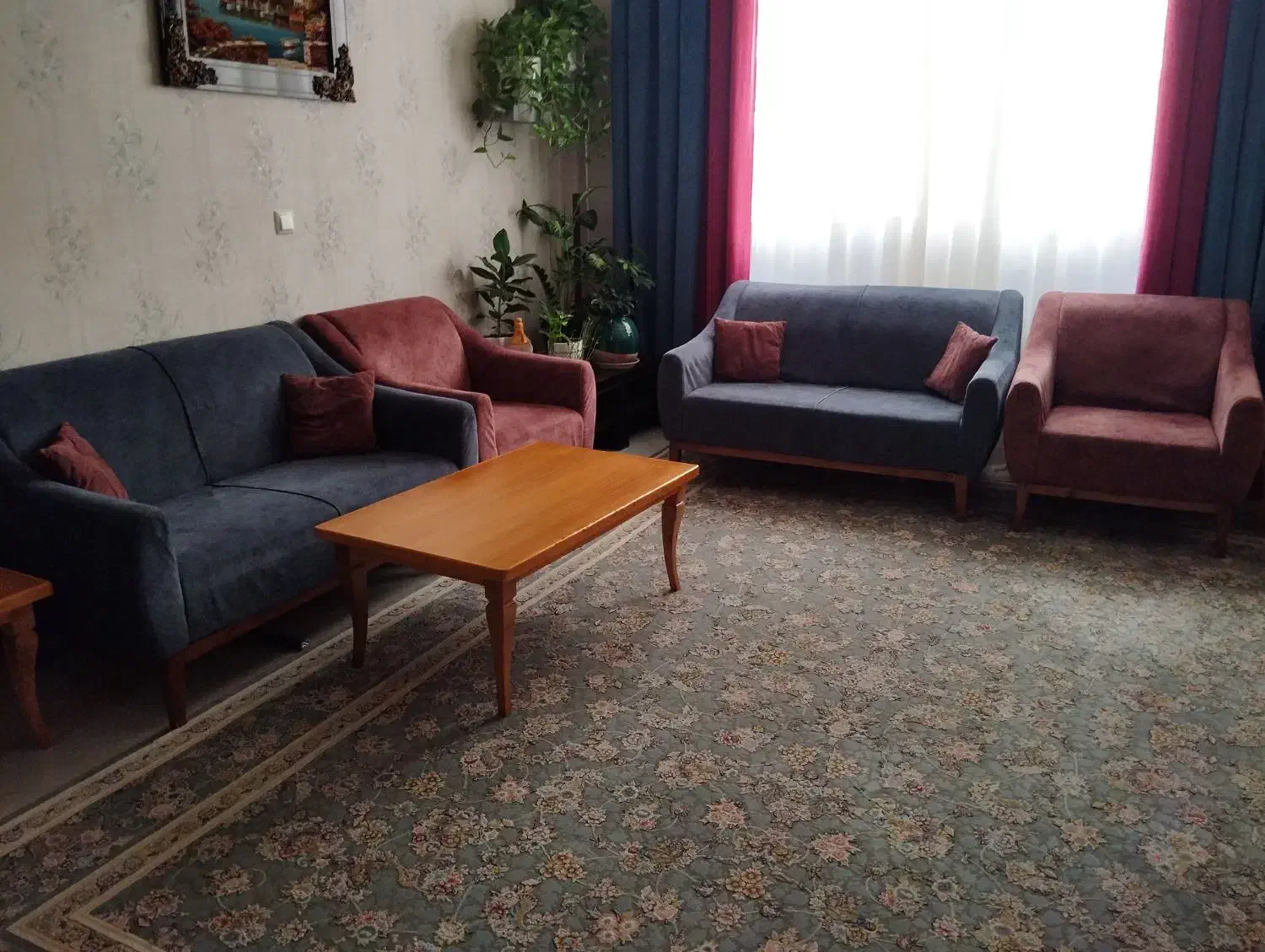 مبل 6نفره کم جا|مبلمان خانگی و میز عسلی|بومهن, |دیوار