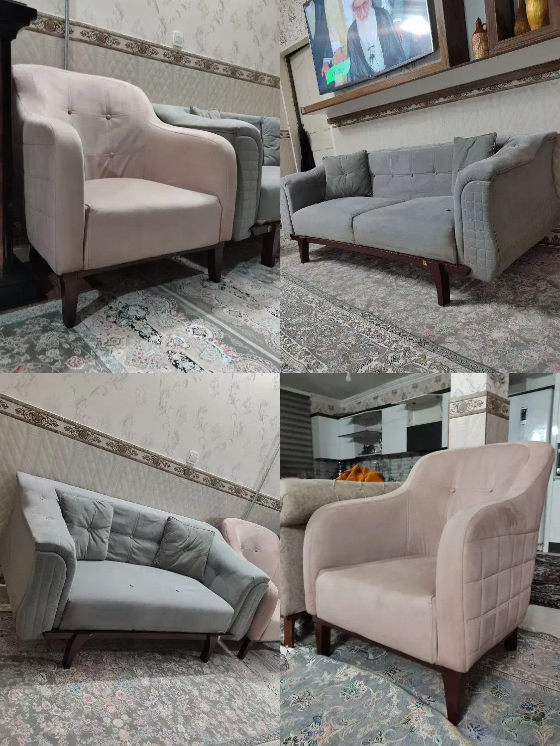 مبل و مبلمان استوک درحد نو ۷و۸ نفره|مبلمان خانگی و میز عسلی|تربت جام, جامی|دیوار