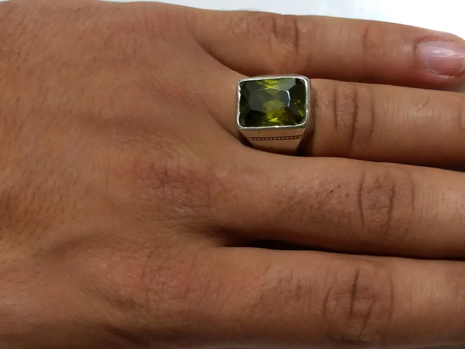 انگشتر زبرجد رکاب نقره قدیمی|جواهرات|کرمانشاه, |دیوار