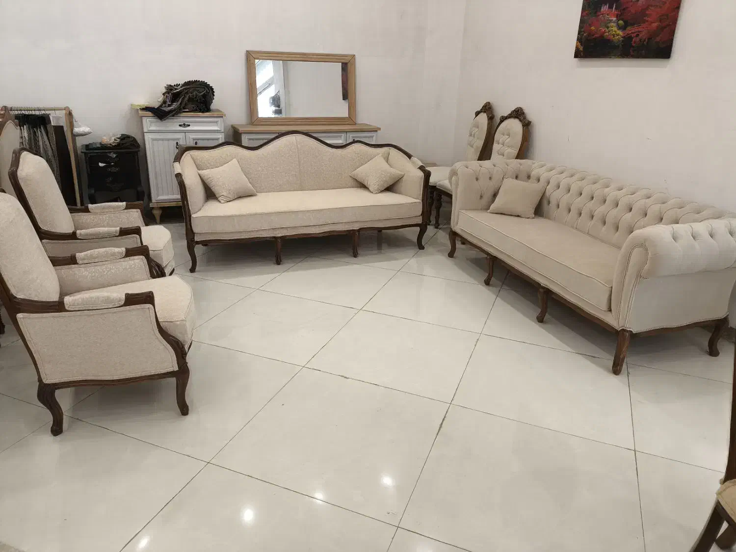 مبل فرانسوی با چک صیادی|مبلمان خانگی و میز عسلی|چهاردانگه (تهران), |دیوار