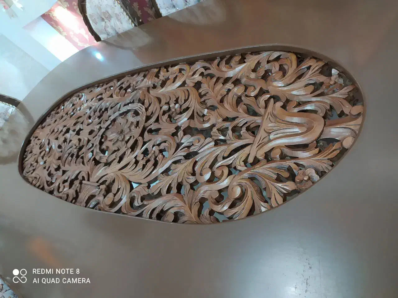 ناهارخوری هشت نفره چوب گردو تمام منبت|میز و صندلی غذاخوری|سنندج, |دیوار