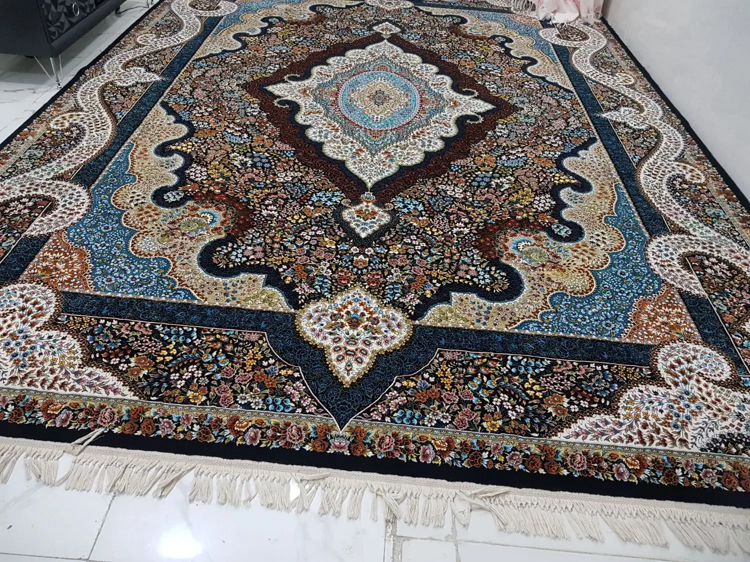 قالی ۳۶۰۰ شانه کاشان ۱۲ رنگ تمیز وشیک|فرش|اهواز, گلستان|دیوار