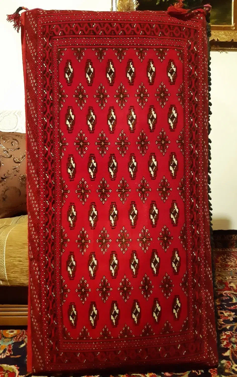 پشتی ترکمنی دستباف کاملا نو - سه عدد|پشتی|کرمانشاه, |دیوار