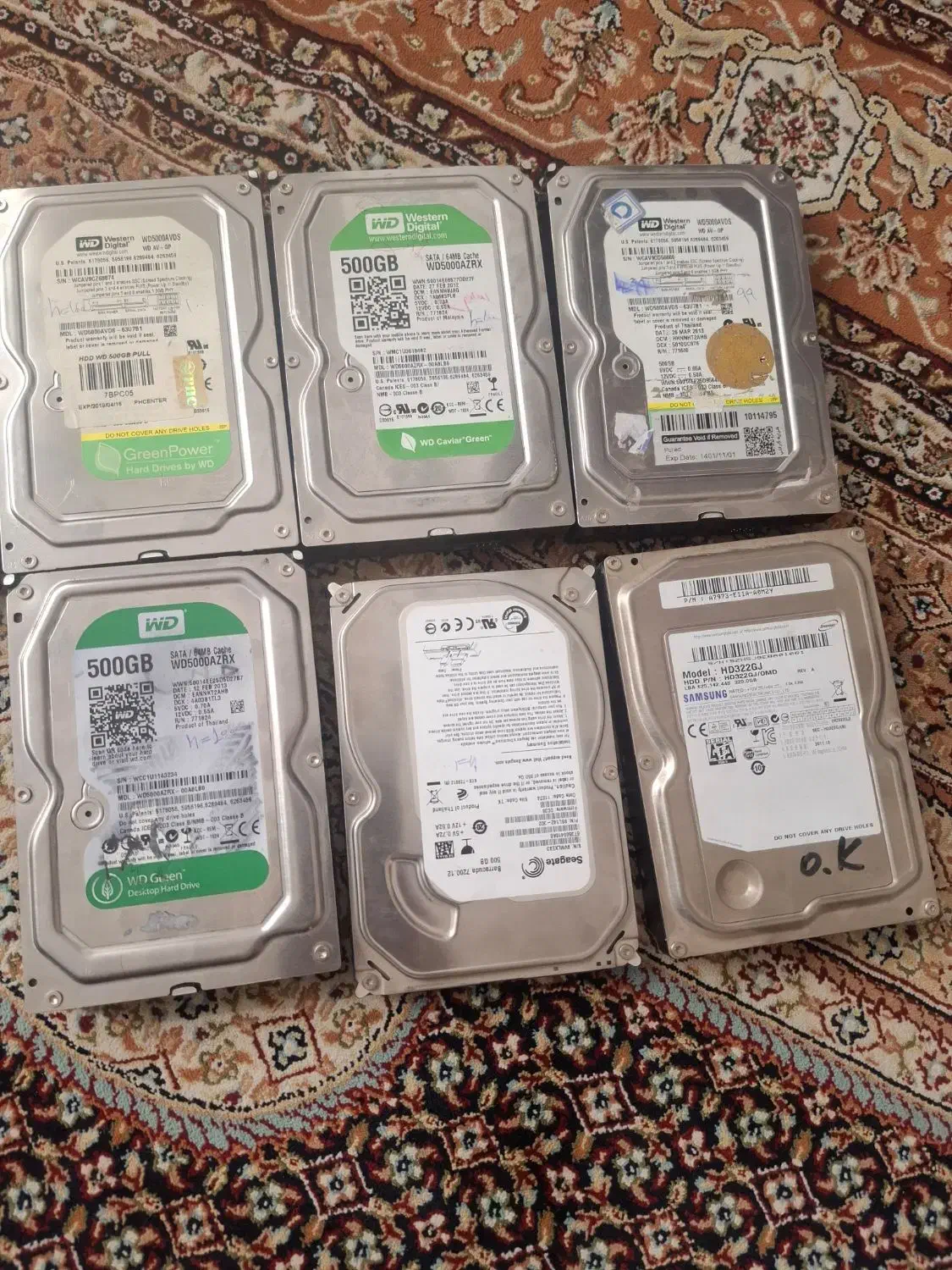 فروش تعداد ۷ عدد هارد ۵۰۰|قطعات و لوازم جانبی رایانه|شیراز, شیخ علی چوپان|دیوار