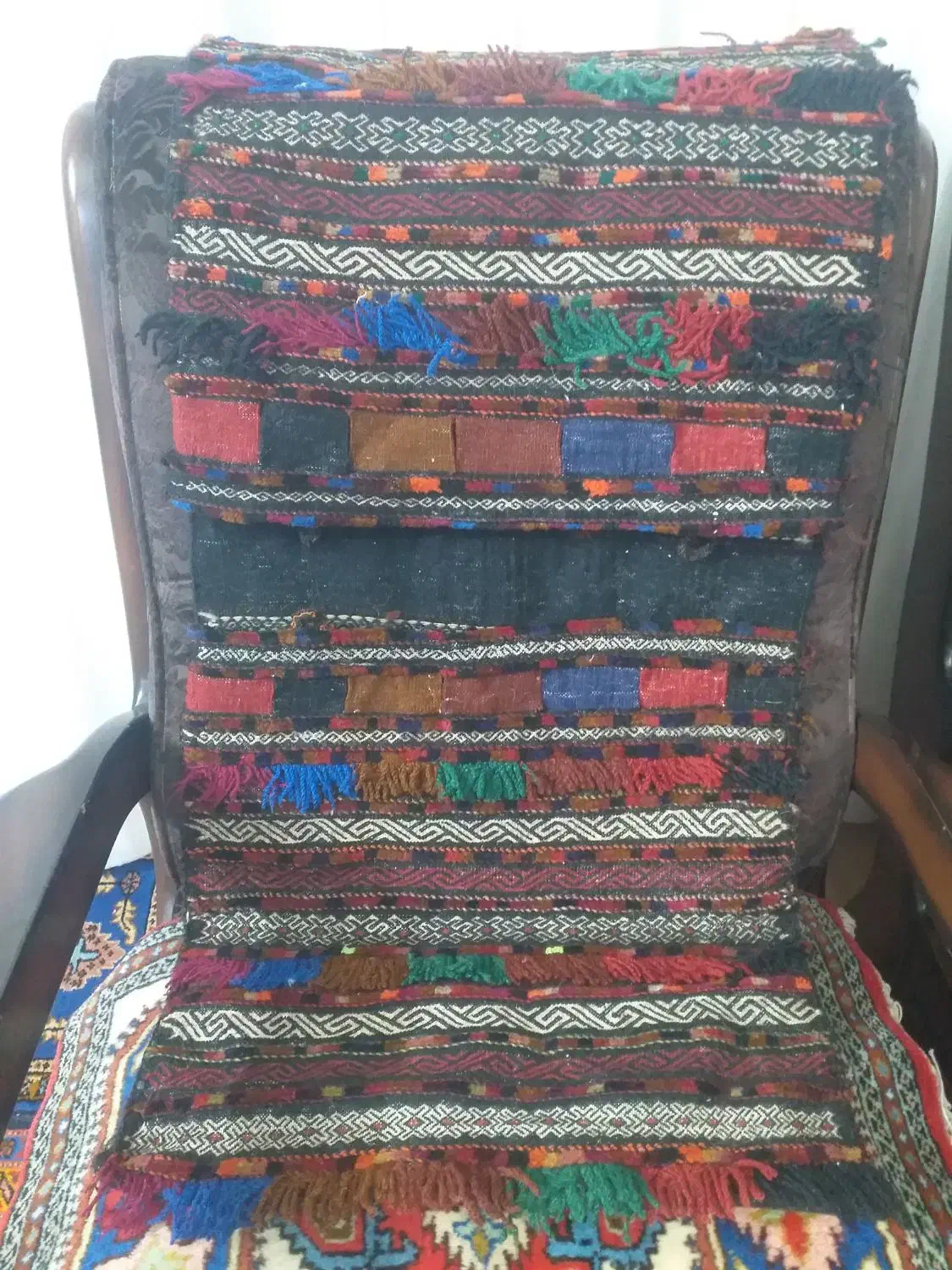 خورجین آنتیک دستبافت سیرجان(گلیم و فرش ریزبافت)|کلکسیون اشیاء عتیقه|اردبیل, |دیوار