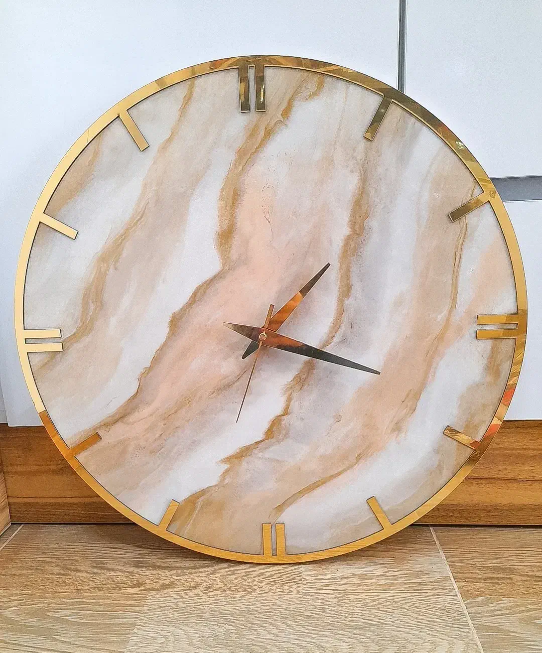 ساعت دیواری رزینی مدل مرمر|ساعت دیواری و تزئینی|تبریز, |دیوار