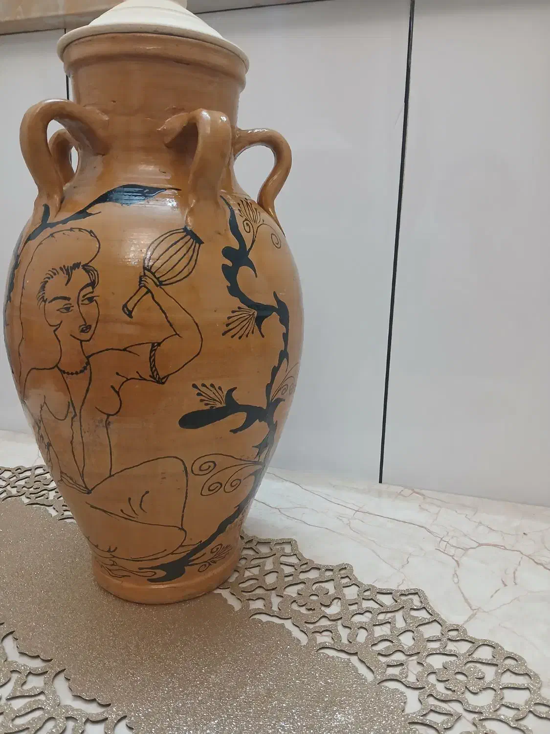 کوزه سفالی بستی بلونی|کلکسیون اشیاء عتیقه|کرج, شهرک بنفشه|دیوار