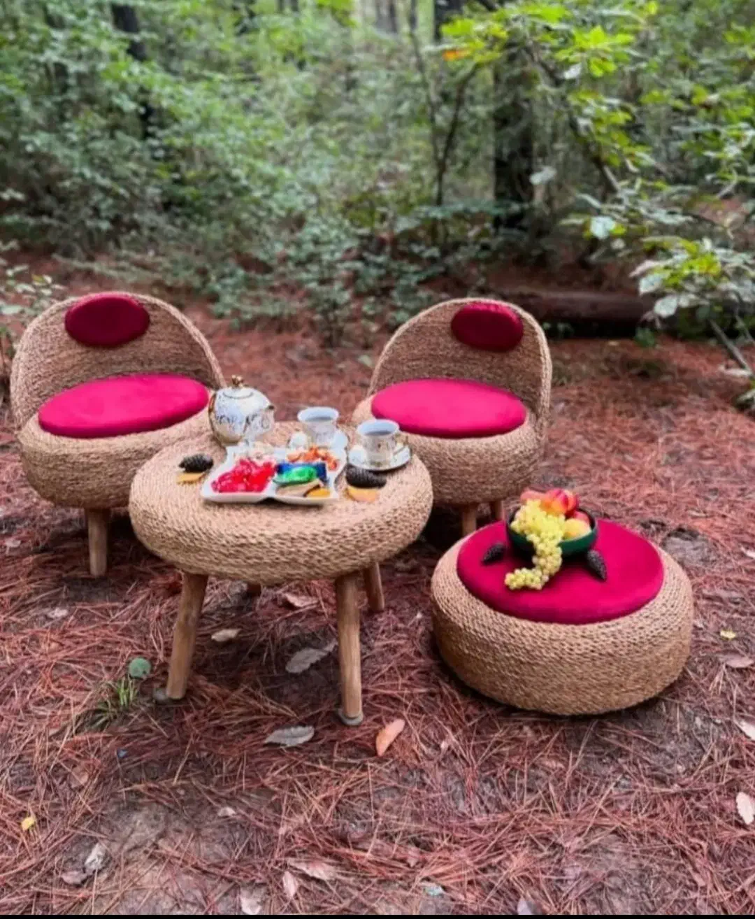 تولید پاف صندلی مبل میز سنتی حصیری و یلدایی|مبلمان خانگی و میز عسلی|تهران, نعمتآباد|دیوار