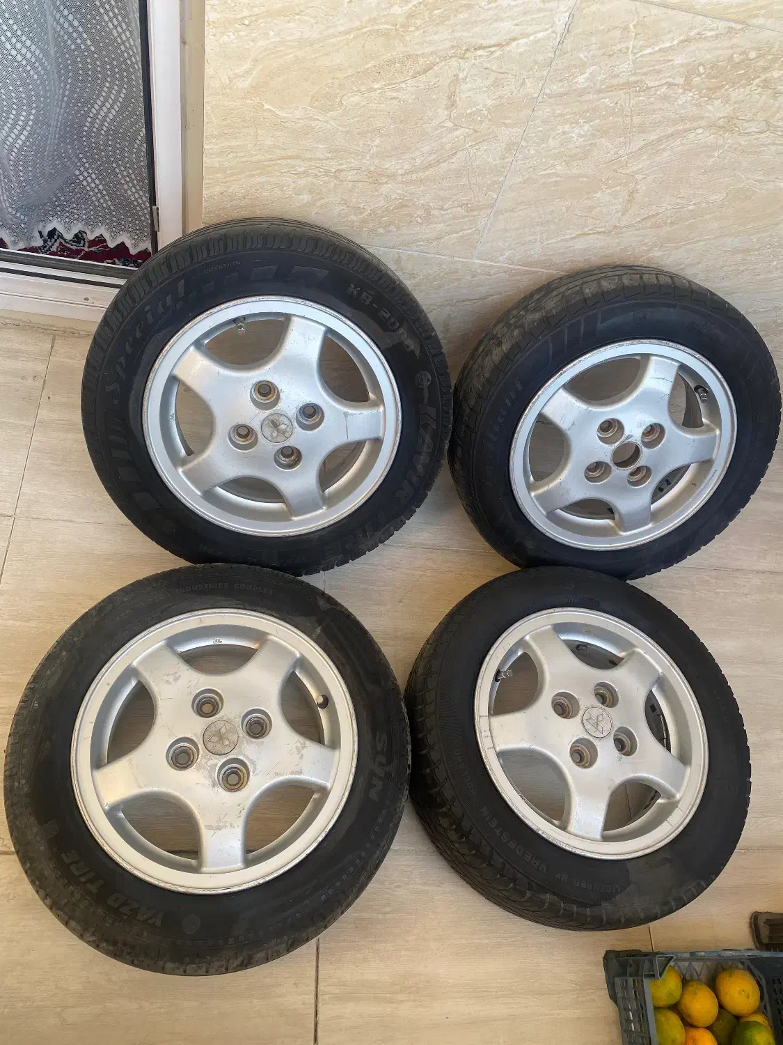 رینگ و لاستیک میتسوبیشی لنسر 1993،سایز 13،پراید|قطعات یدکی و لوازم جانبی|فردیس, شهرک هفده شهریور|دیوار