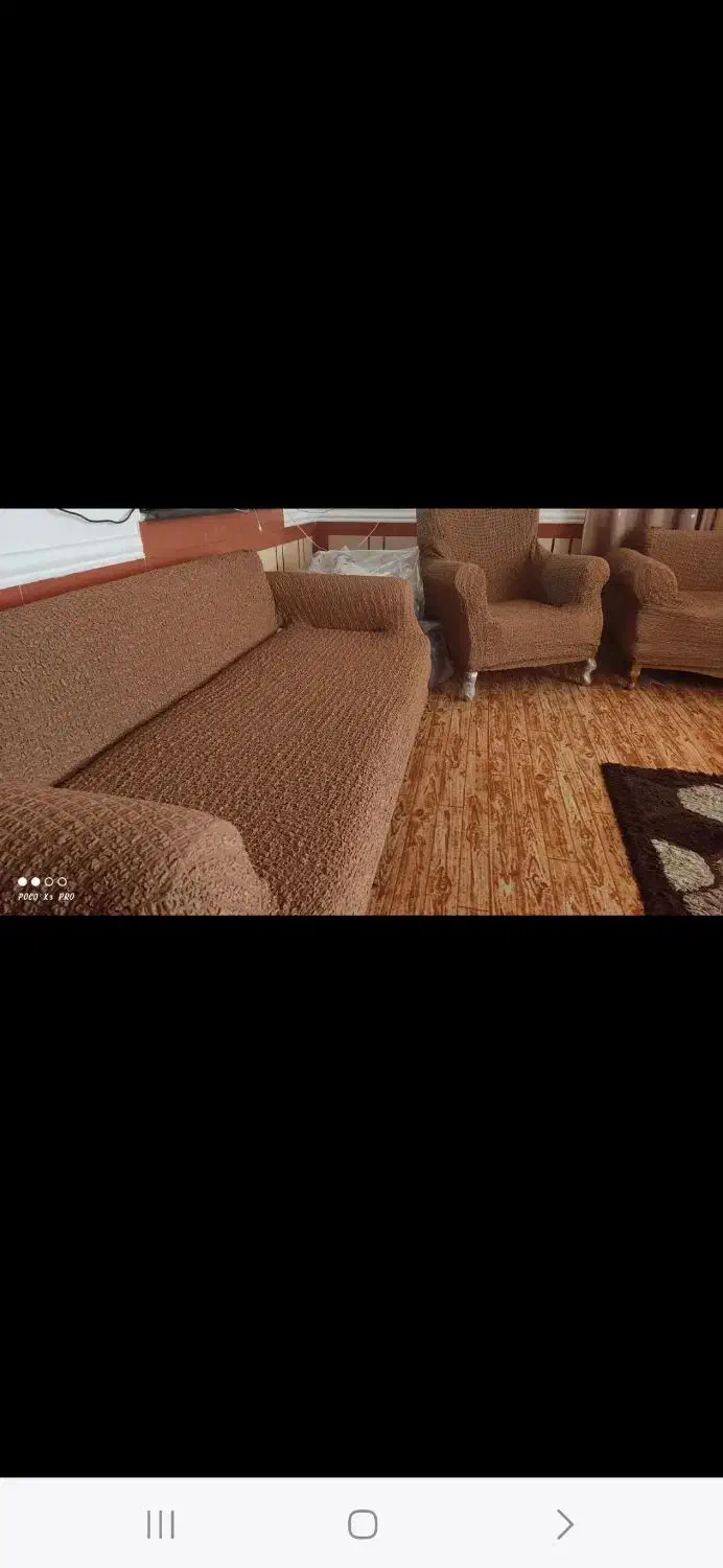 فروش کاور مبل ۸نفره جنس ترک رنگ نسکافه ای|مبلمان خانگی و میز عسلی|سقز, |دیوار