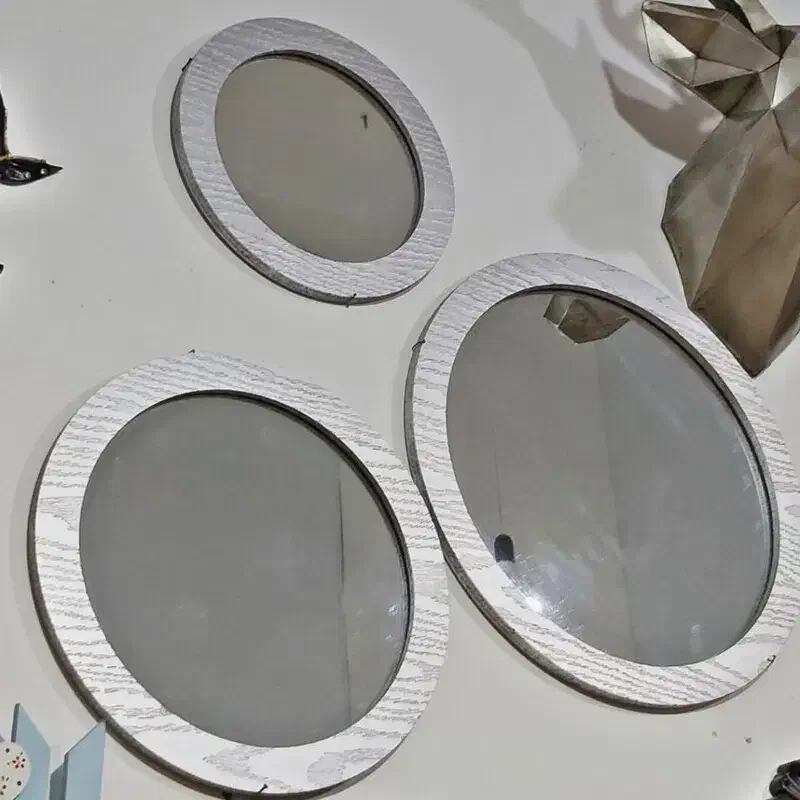 مجموعه آینه ۵ تیکه گرد با هم تاورا رنگ نقره ای|آینه|گرگان, |دیوار
