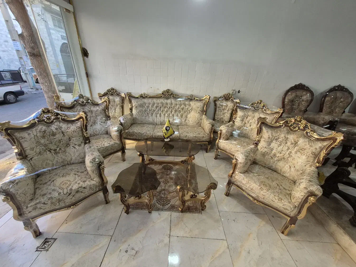 مبل سلطنتی ۹نفره تمام چوب راش|مبلمان خانگی و میز عسلی|اندیشه, اندیشه فاز ۳|دیوار