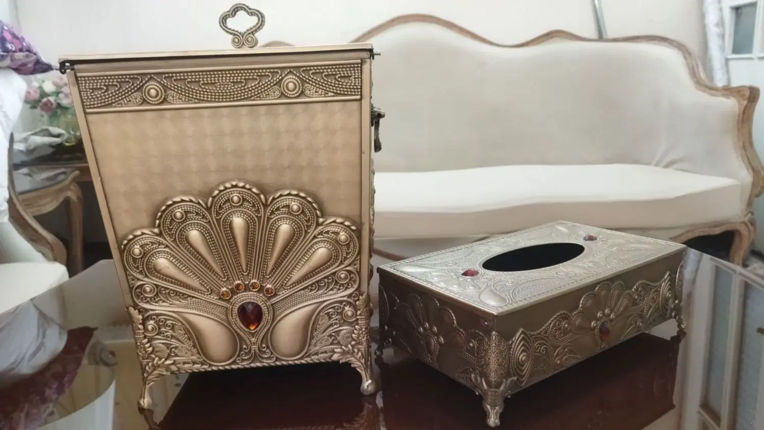 ست جادستمالی و سطل زباله لوکس طرح آنتیک،کلاسیک|صنایع دستی و سایر لوازم تزئینی|تهران, شهرک شریفی|دیوار