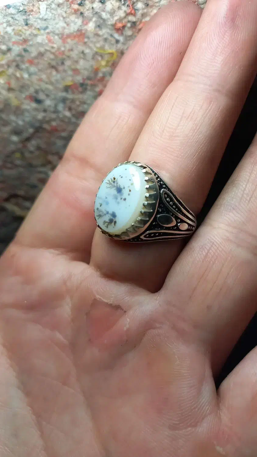 انگشتر ها و گردنبند نقره بسیار زیبا با سنگ طبیعی|جواهرات|گناباد, |دیوار