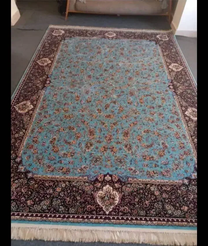 قالی گل فرنگ ۹متری درحدنو سبز آبی|فرش|دوگنبدان, |دیوار