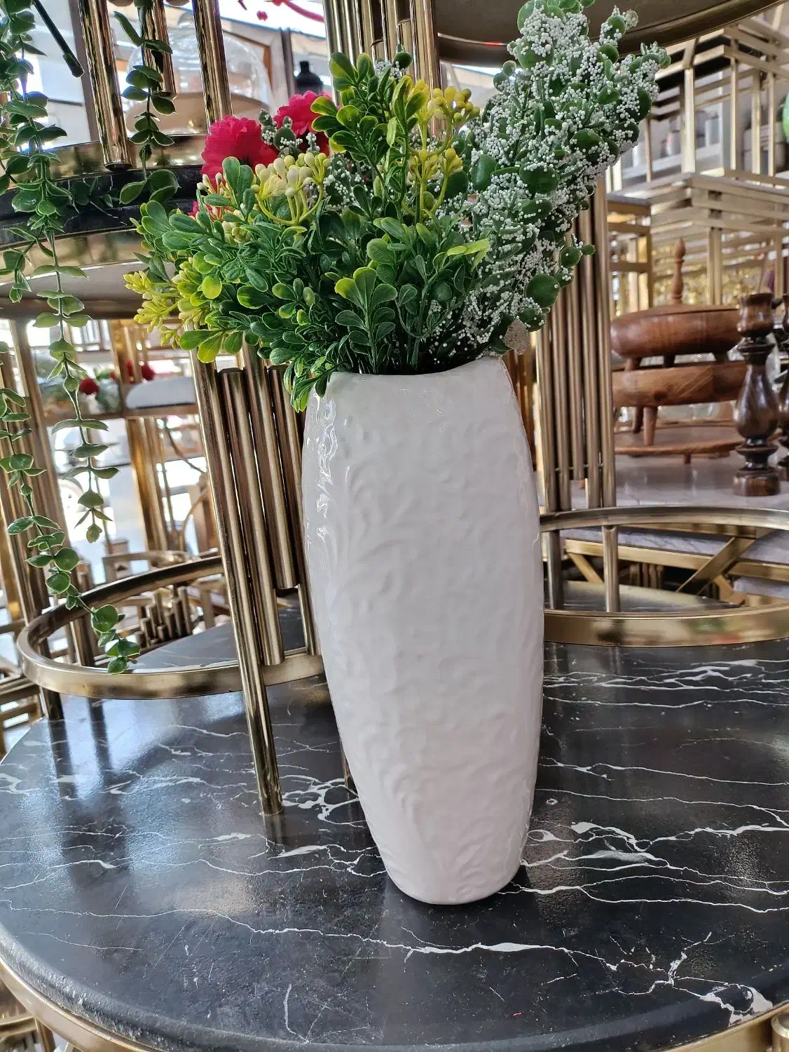 گلدان سرامیکی طرح برجسته دکوراتیو|گل و گیاه طبیعی|سیرجان, |دیوار