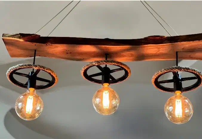 لوستر چوبی|لوستر و چراغ آویز|بومهن, |دیوار