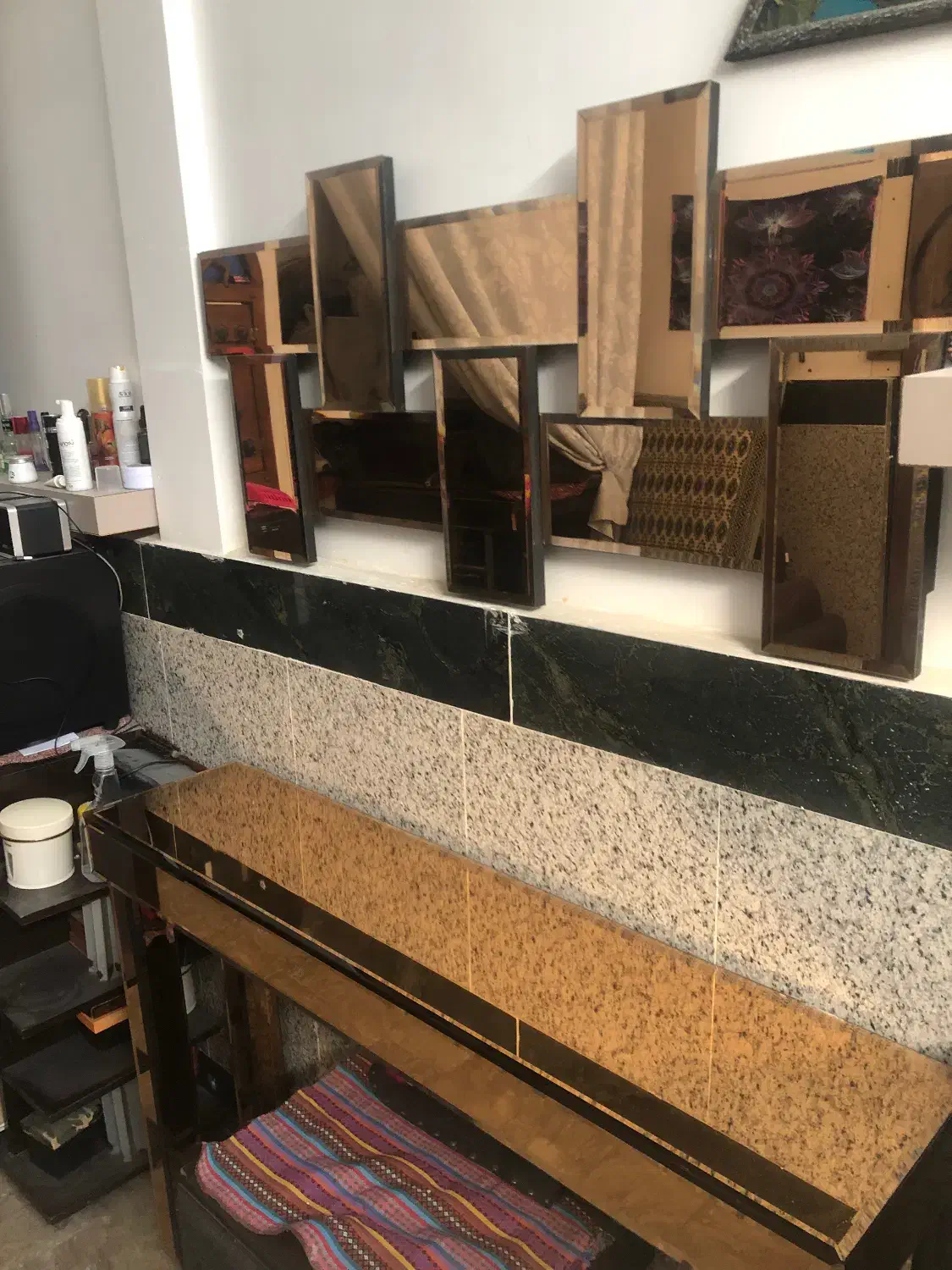 آینه کنسول شیشه ای خاص و زیبا|آینه|ساری, |دیوار