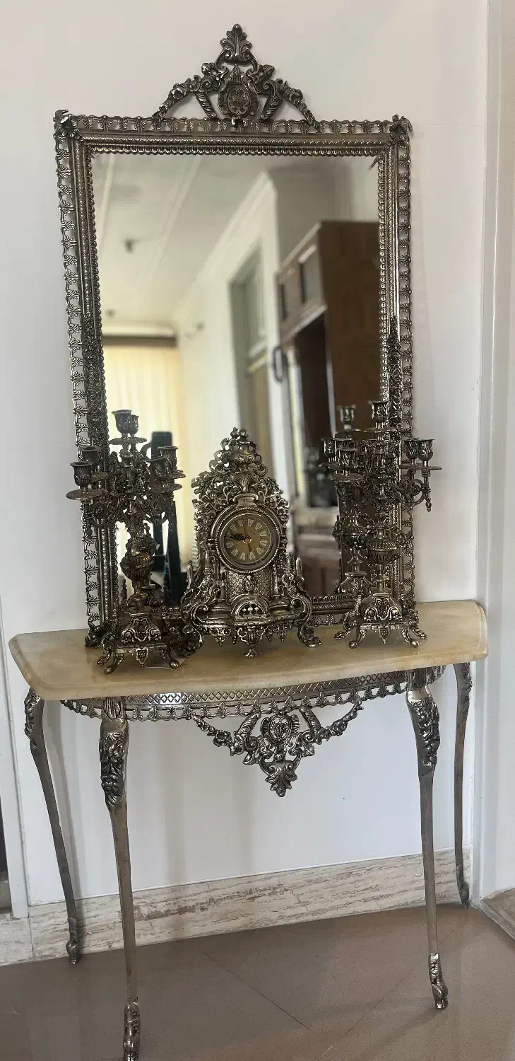 اینه شمعدان برنزی|صنایع دستی و سایر لوازم تزئینی|یزد, |دیوار