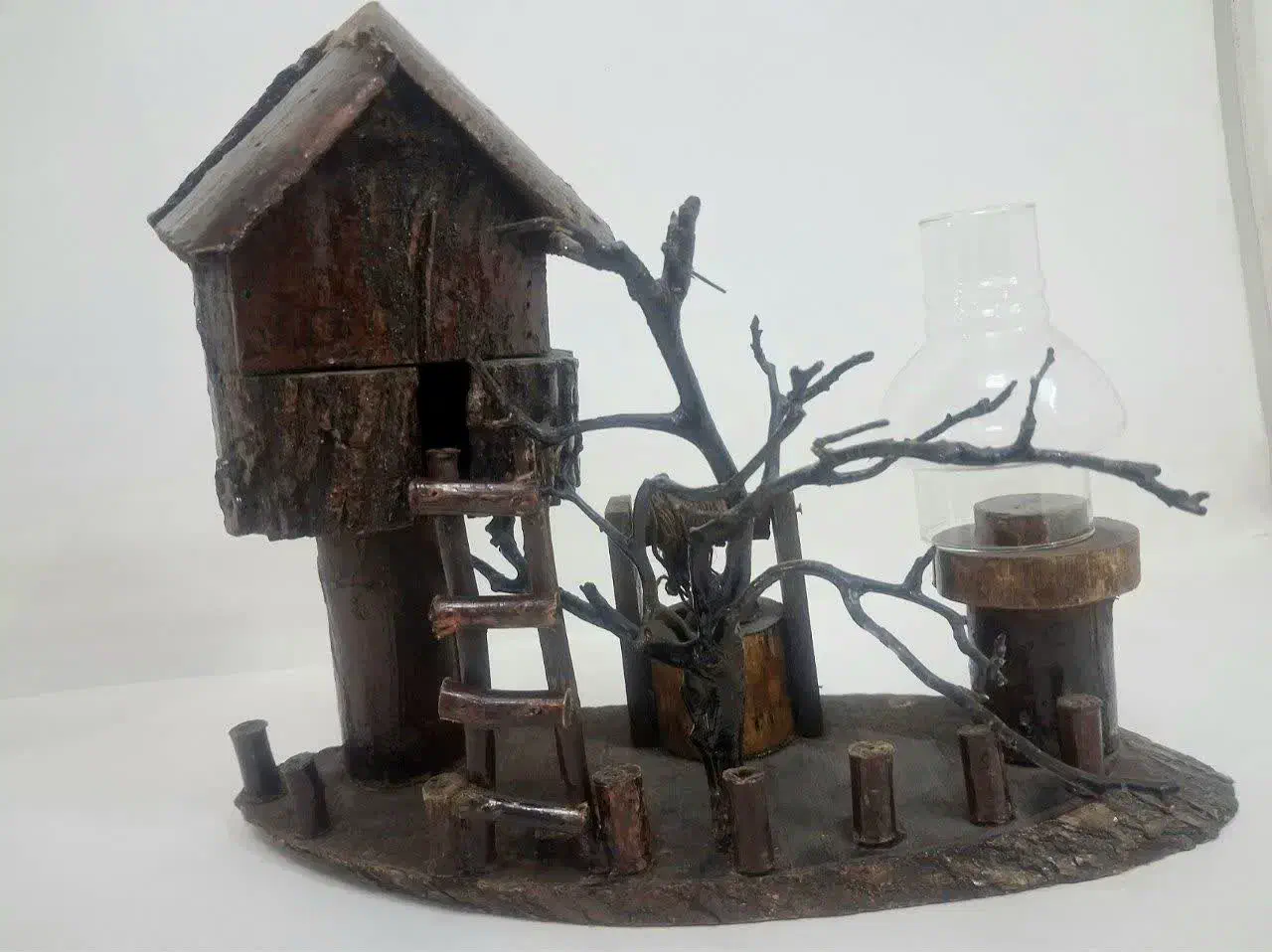 گلدان و کلبه چوبی دکوری|مجسمه، تندیس، ماکت|اراک, |دیوار