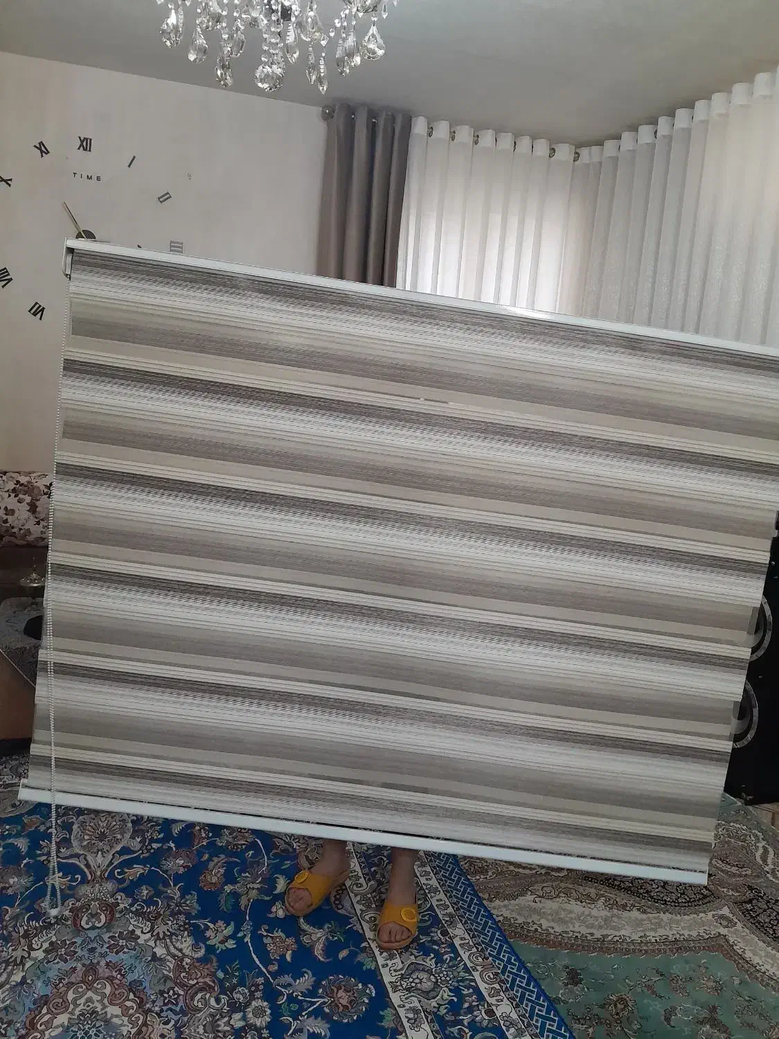 پرده زبرا سالم تمیز اندازه رو روش نشون میده|پرده، رانر، رومیزی|اسکو, |دیوار