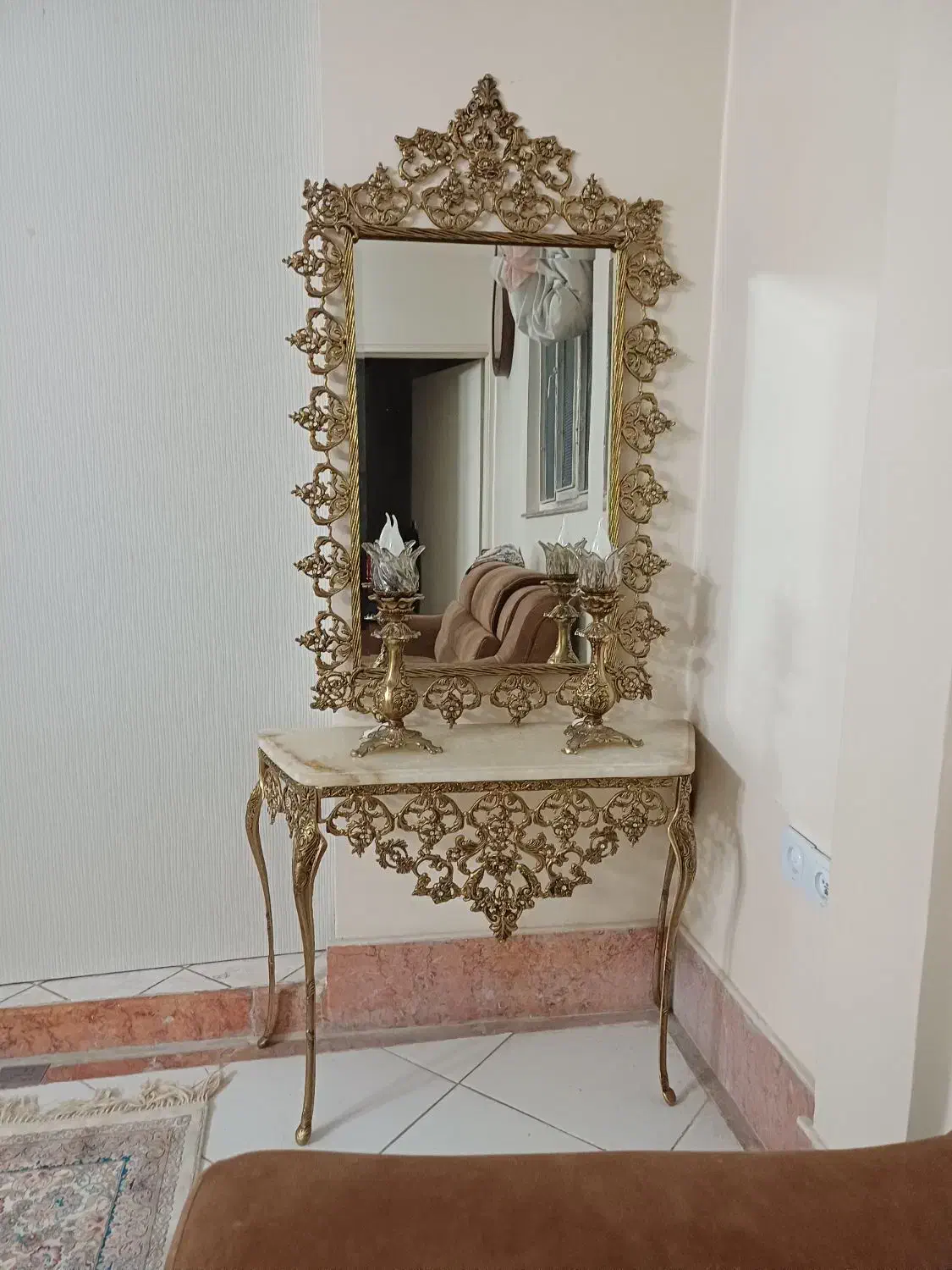 فروش آینه وشمعدان ولوستربرنزاصلی|صنایع دستی و سایر لوازم تزئینی|ری, فیروزآبادی|دیوار