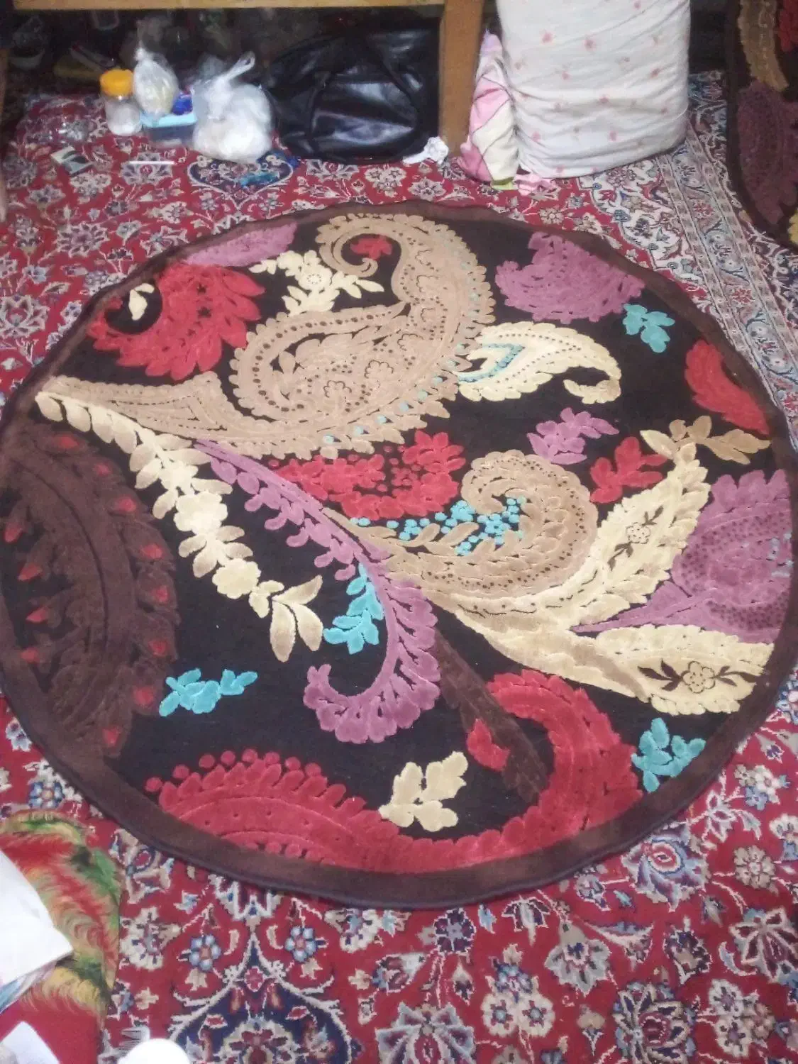 ۲عدد فرش گرد دردوسایز ۱.۵و۱متر|فرش|مشهد, سلام|دیوار