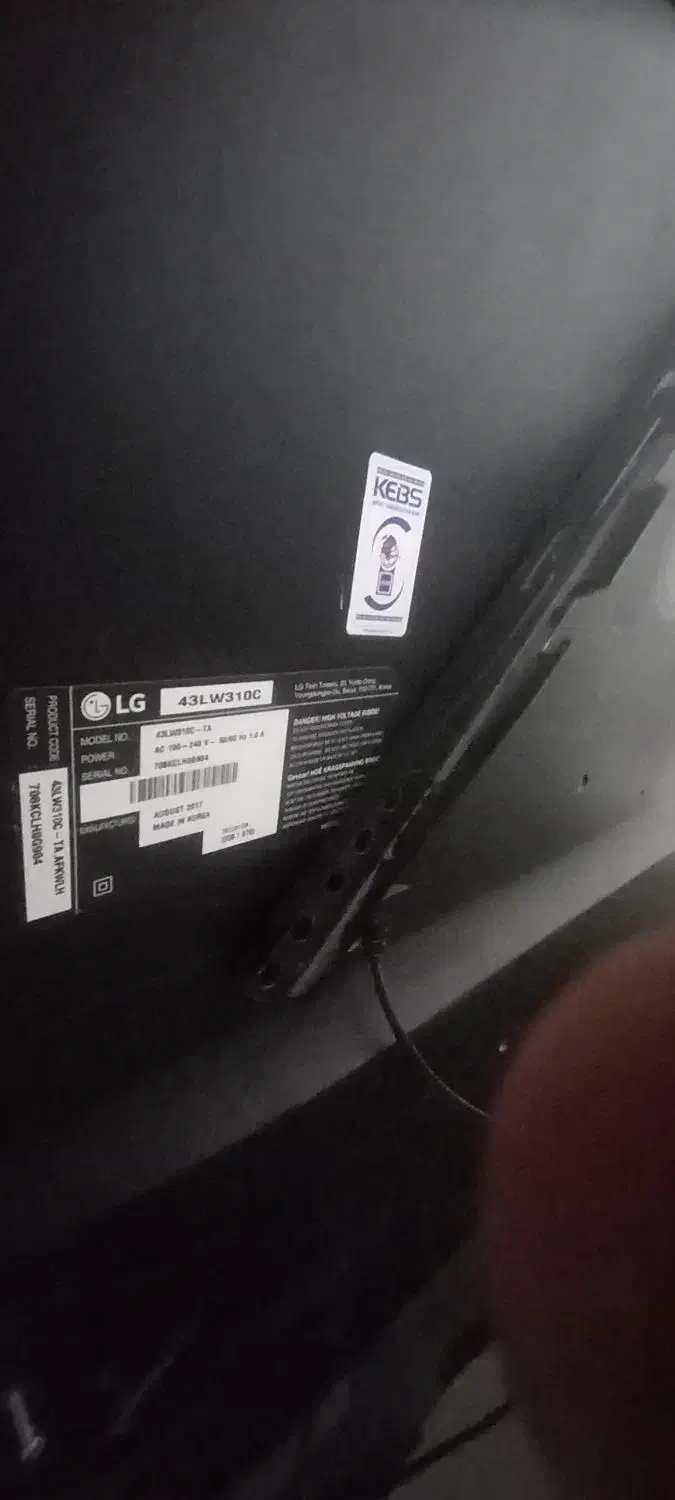 تلویزیون ۴۳ الجی اصل کره ، نیازمند تعمیر|تلویزیون و پروژکتور|قره پشتلو, |دیوار