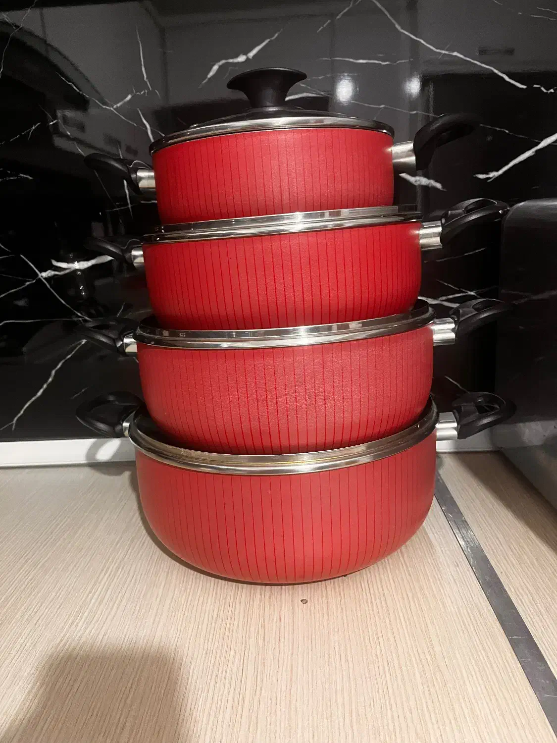 سرویس قابلمه ۴پارچه تفلون|ظروف پخت‌وپز|اردبیل, |دیوار