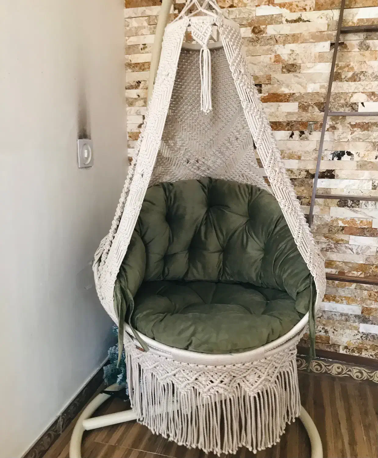 تاب دست بافت مکرومه تحمل ۱۵۰ کیلو وزن|صنایع دستی و سایر لوازم تزئینی|پاکدشت, شهرک امام رضا|دیوار