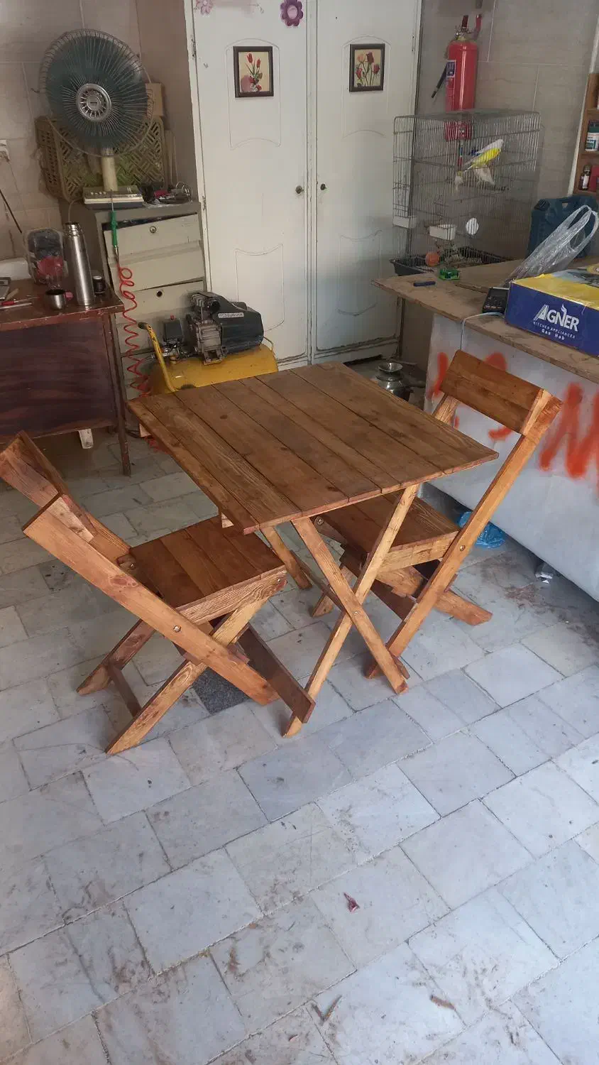 میز صندلی تاشو چوبی|میز و صندلی غذاخوری|گرگان, |دیوار