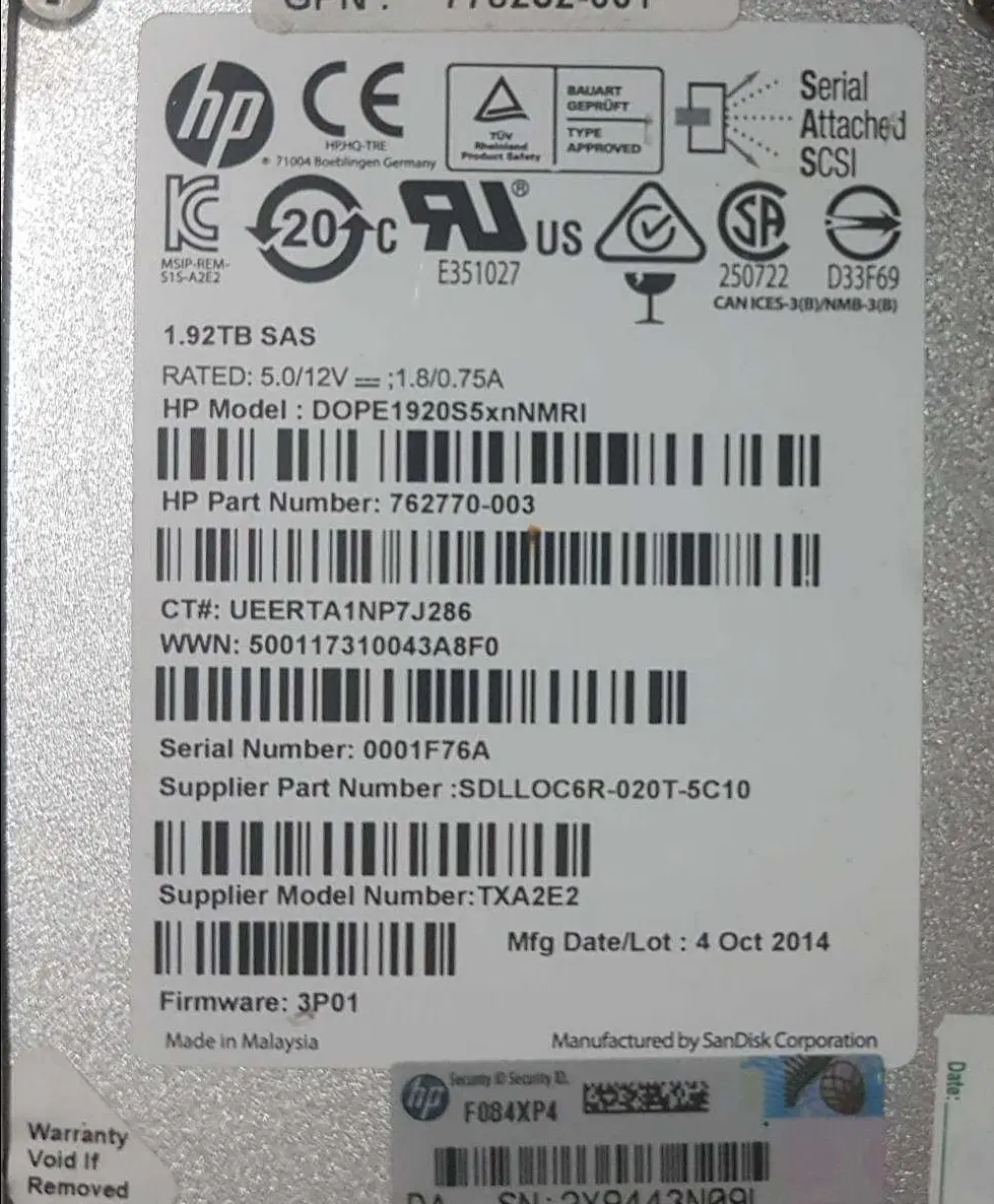 HP SSD 1.92TB SAS 6G|قطعات و لوازم جانبی رایانه|تهران, سنائی|دیوار