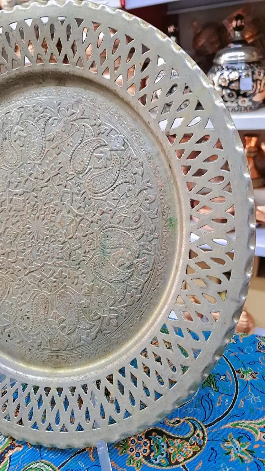 سینی مسی قدیمی|کلکسیون اشیاء عتیقه|بجنورد, |دیوار