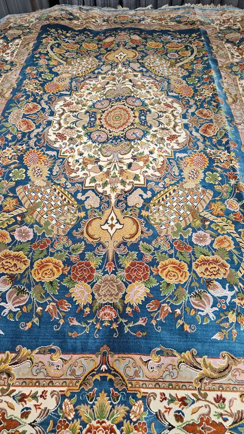 فرش پشم ابریشم باغ باستان|فرش|تبریز, |دیوار