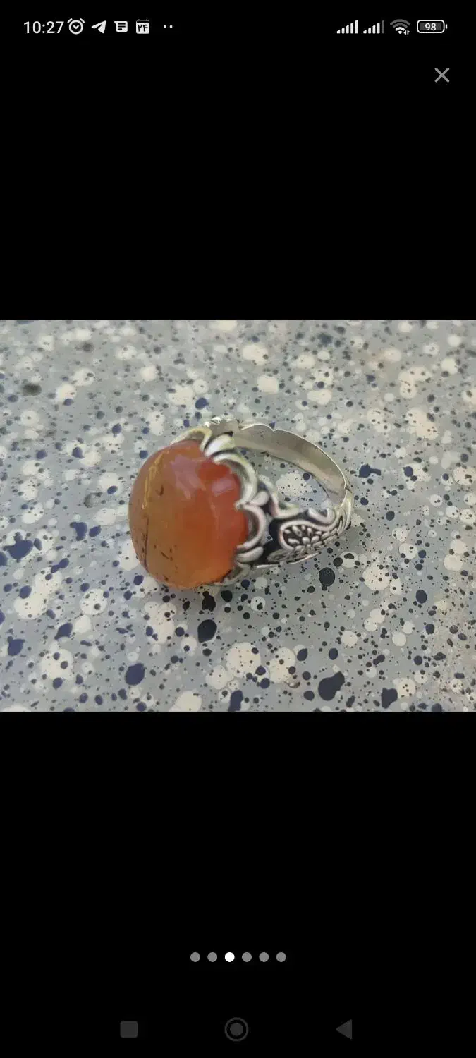 انگشتر عقیق یمن اصل پرتقالی|جواهرات|اصفهان, آفاران|دیوار