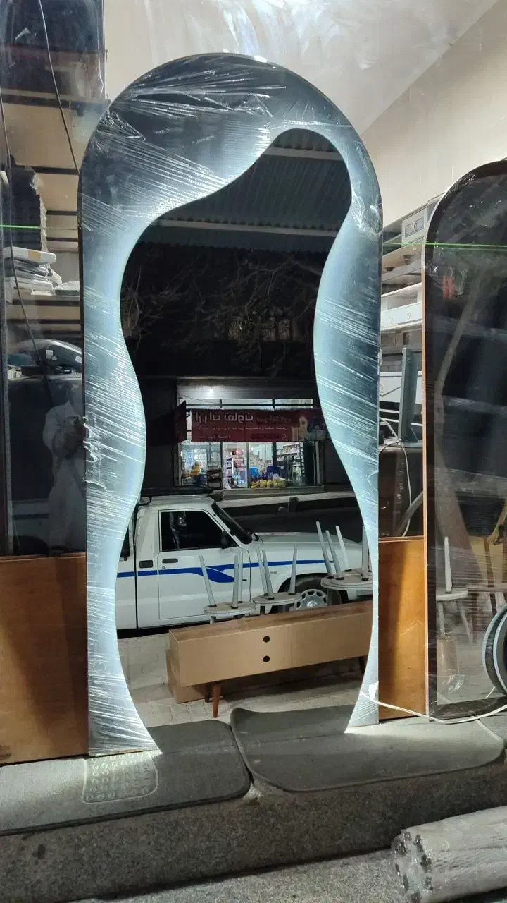 آینه دفرمه بک لایت اقساطی آریا چوب|آینه|کرمانشاه, |دیوار