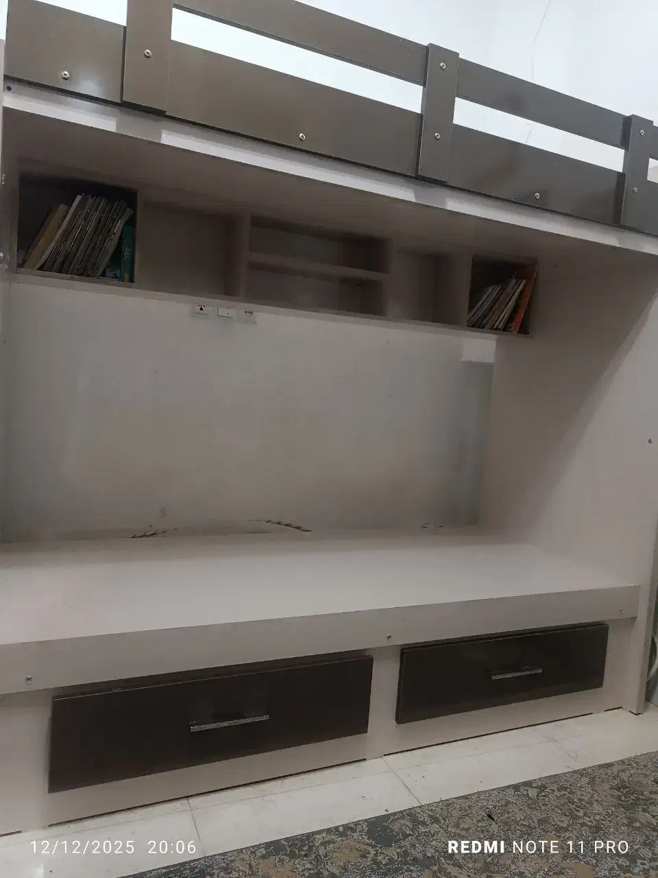 تختخواب mdf  دو طبقه در حد نو|تخت و سرویس خواب|خواف, |دیوار