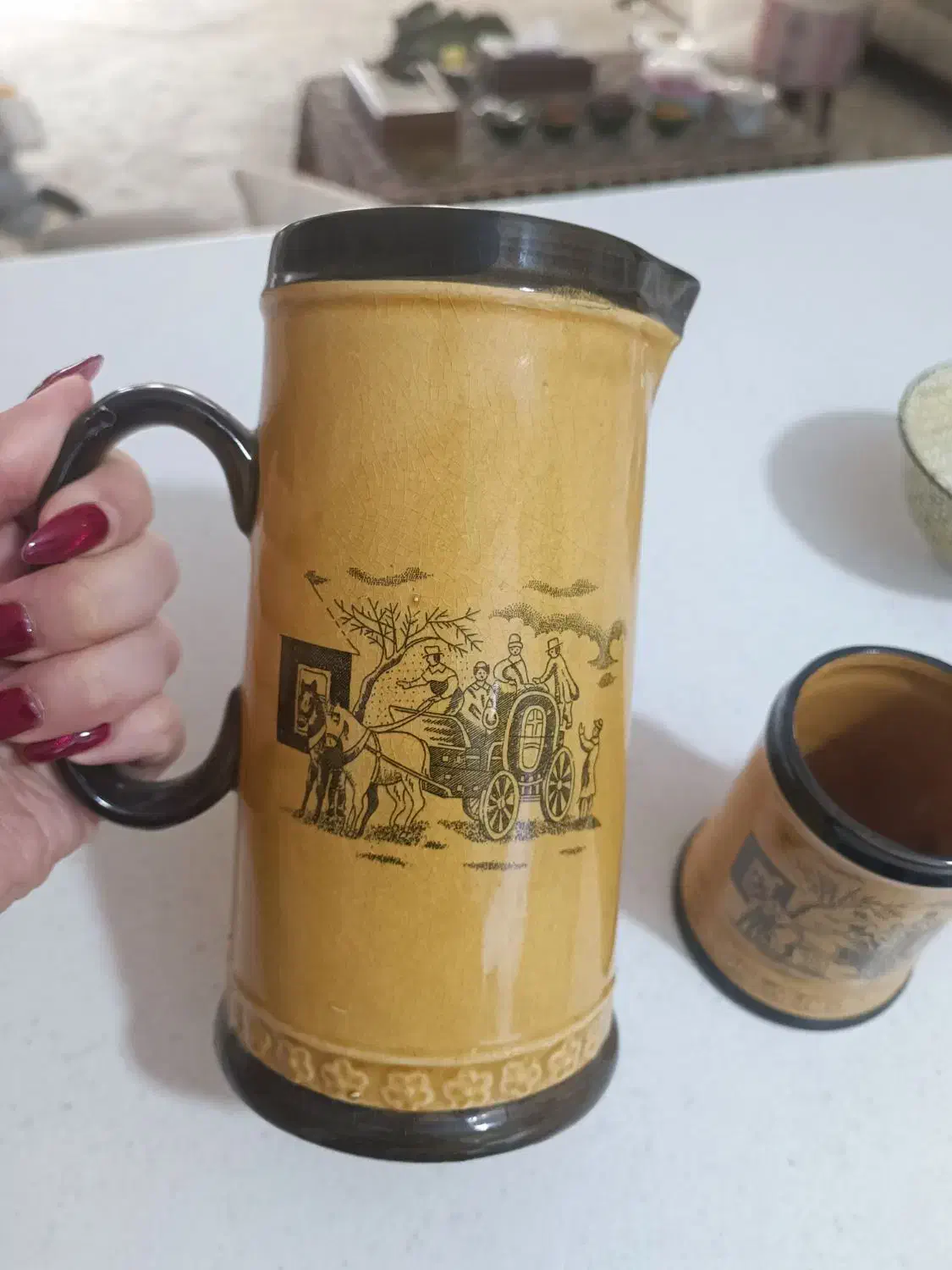 پارچ و لیوان قدیمی|کلکسیون اشیاء عتیقه|مشکیندشت, |دیوار