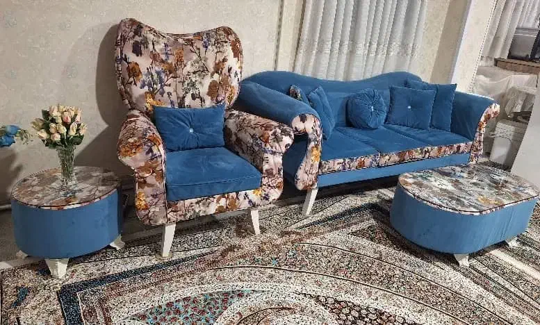 مبل 7 نفره راحتی کاملا سالم 5تومن +نهارخوری رایگان|مبلمان خانگی و میز عسلی|کرج, کمال‌شهر|دیوار