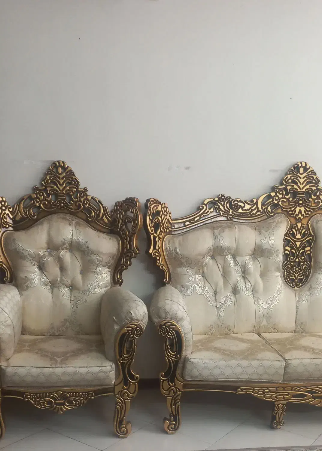 مبل سلطنتی ۷ نفره درحدنو|مبلمان خانگی و میز عسلی|شاهین‌شهر, مسکن مهر|دیوار