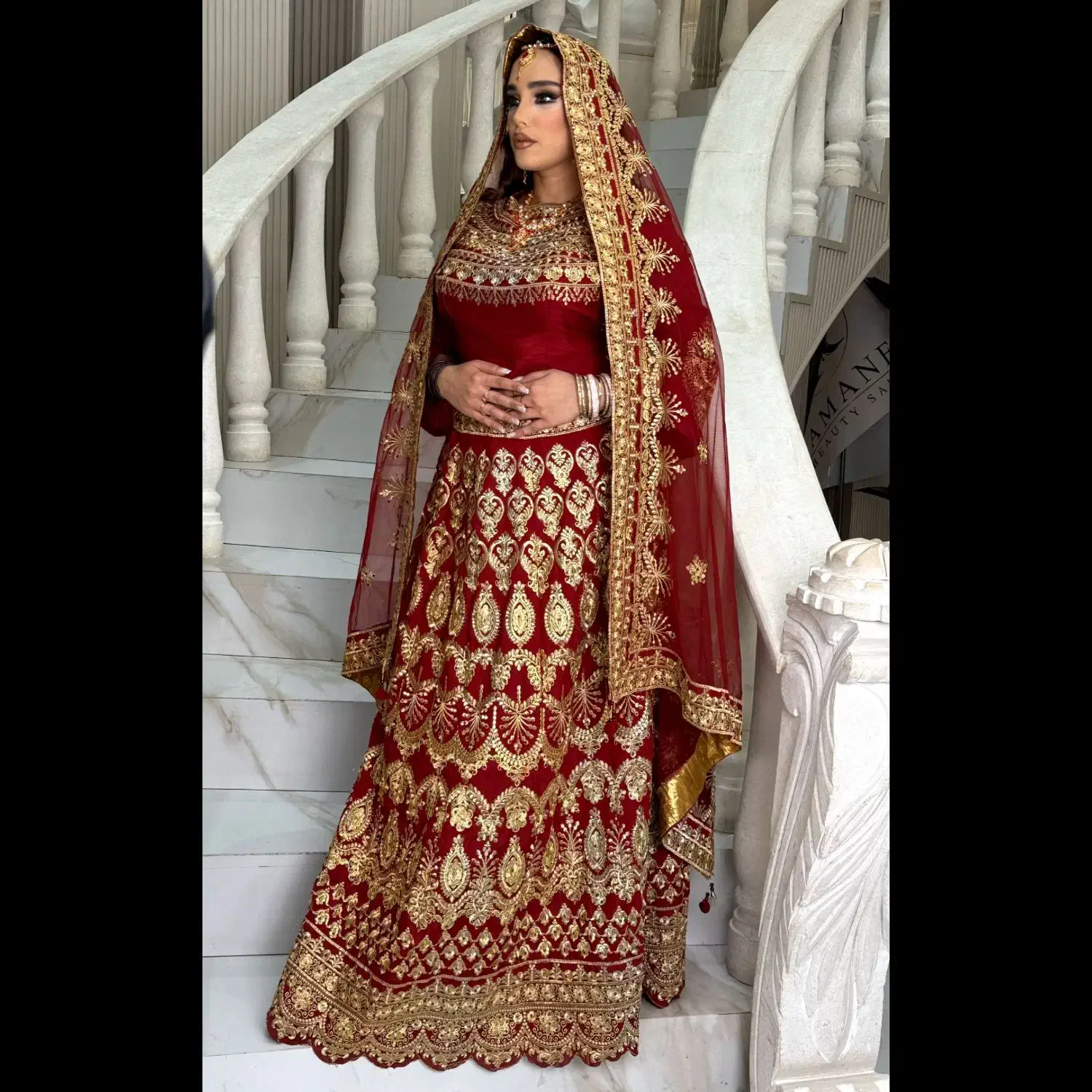 کرایه لباس هندی لباس مجلسی هندی اصل زرشکی طرح توکا|لباس|شیراز, شاهچراغ|دیوار