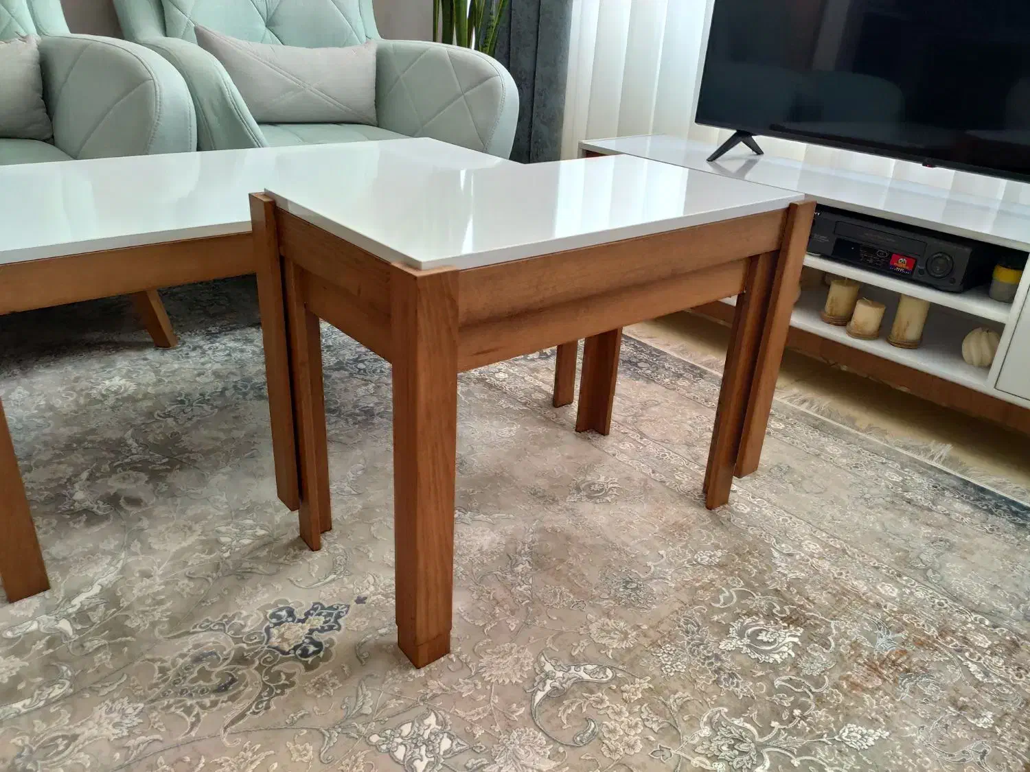 جلو مبلی و میز عسلی و میز تلویزیون چوبی ژورنالی|مبلمان خانگی و میز عسلی|اردبیل, |دیوار